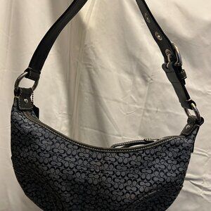 Coach Signature Blue Hobo Shoulder Bag — Excellent Condition